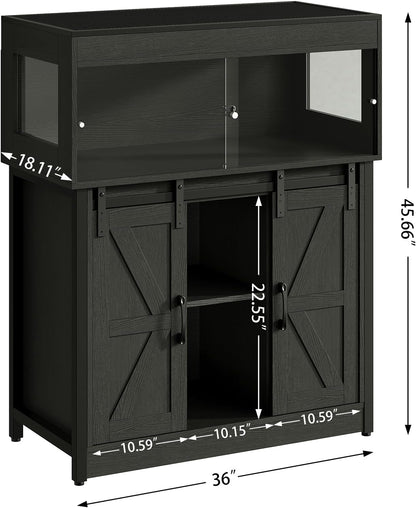 40 Gallon Reptile Terrarium with Stand, Reptile Tank with Barn Door and Storage, Vivarium with