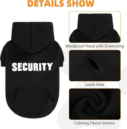 KOOLTAIL Security Dog Hoodie, Fall Puppy Sweater Clothes for Small Medium Large Dogs, Soft Warm