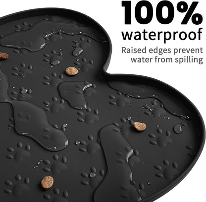 Dog Food Mat Anti-Slip Silicone Dog Bowl Mat Thicker Pet Placemat Waterproof Cat Feeder Pad with