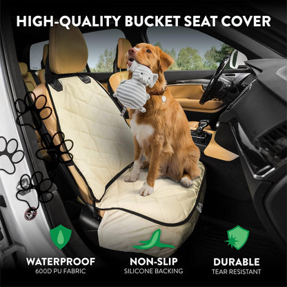 Plush Paws Products Premium Bucket Car Seat Protector | Diamond Stitching | Washable & Waterproof