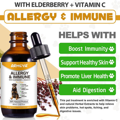 Allergy Relief Drops for Dogs - Allergy and Immune - Immune Support Supplement - Dog Supplement