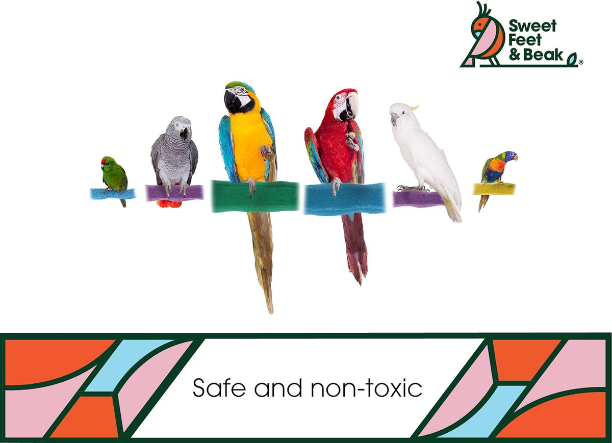 Comfort Grip Safety Perch for Bird Cages - Pedicure Perch for Birds to Keep Nails and Beaks in Top