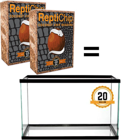 ReptiChip Reptile Bedding Loose Coconut Chip 12 Quart 2 Pack Coco Husk Substrate Mulch for Snake