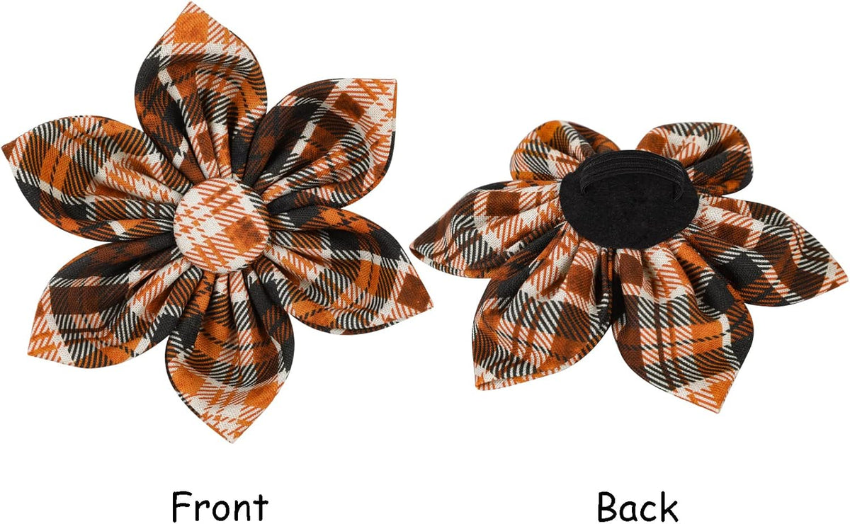 Lionet Paws Dog Collar with Flower - Cute Cotton Adjustable Flower Dog Cat Collar with Metal Buckle