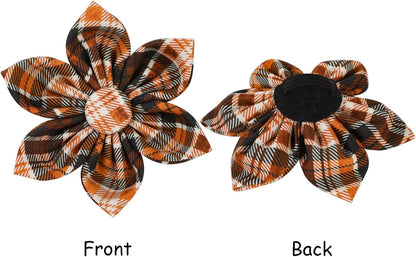 Lionet Paws Dog Collar with Flower - Cute Cotton Adjustable Flower Dog Cat Collar with Metal Buckle