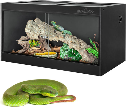 REPTI ZOO 120 Gallon PVC Reptile Tank Terrarium, 48x24x24 Reptile Terrarium for Ball Python Snake