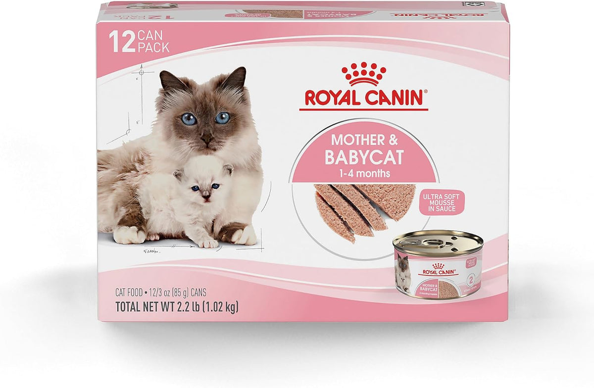 Royal Canin Feline Health Nutrition Mother & Babycat Ultra Soft Mousse in Sauce Canned Cat Food, 3