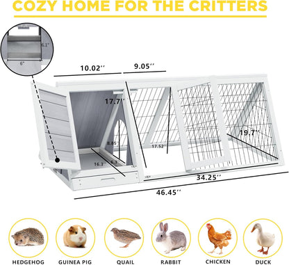 Quail Cages,Wooden Chicken Coop,Nesting Boxes for Chickens,Brooder Box Indoor Outdoor,A-Frame