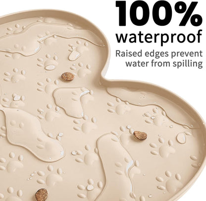 Dog Food Mat Anti-Slip Silicone Dog Bowl Mat Thicker Pet Placemat Waterproof Cat Feeder Pad with