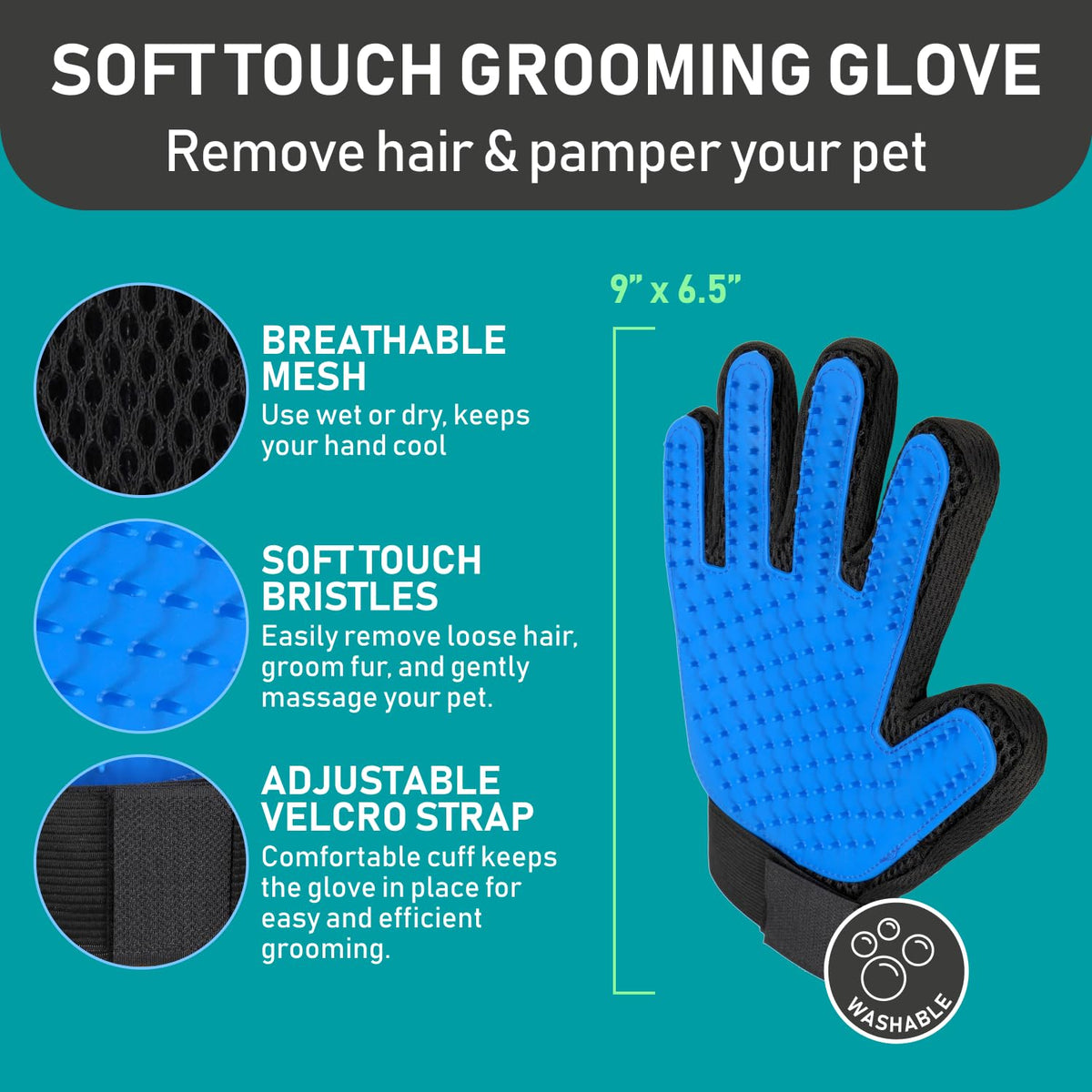 Maxpower Planet Pet Grooming Brush and 2X Grooming Gloves Combo - Double Sided Dematting