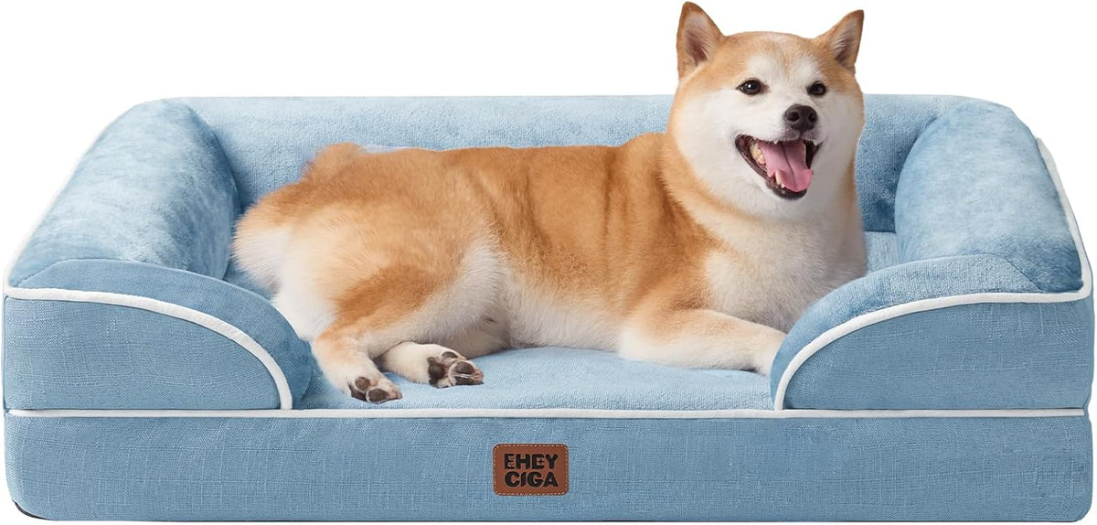 EHEYCIGA Orthopedic Dog Beds for Large Dogs, Waterproof Memory Foam Large Dog Bed with Sides