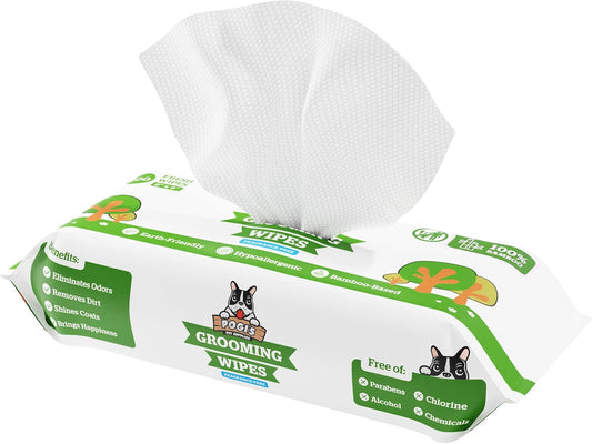 Pogi’s Dog Grooming Wipes – Hypoallergenic Pet Wipes for Paws, Body & Butt – Cleaning & Hydrating