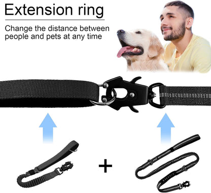 20” Strong Short Leash for Dog, Heavy Duty Bungee Dogs Leash with Padded Handle Car Seatbelt, Small