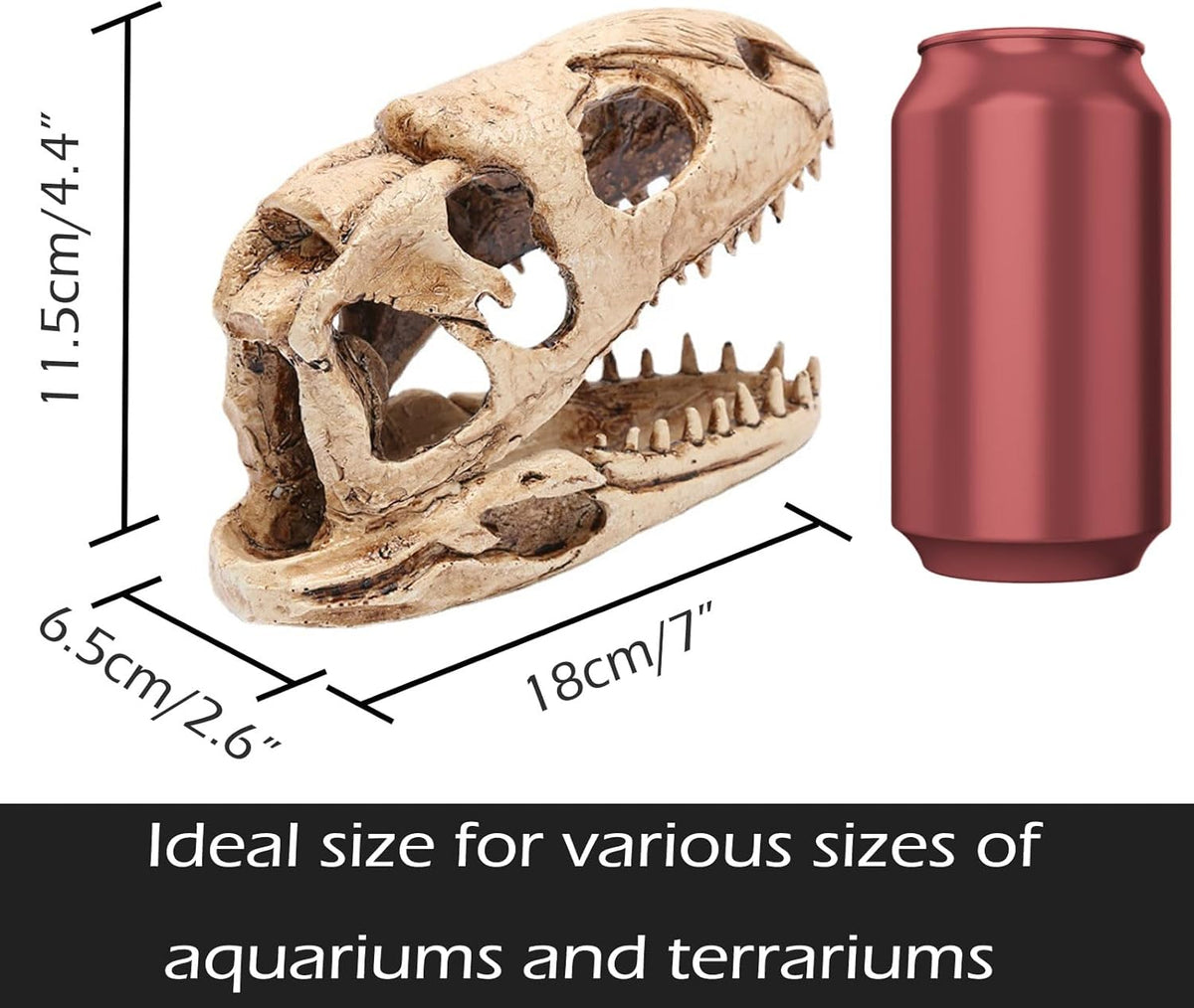 Dinosaur Animal Skull Aquarium Large Décor Cave Decorations Fish Hideout Tank Betta Tarantula
