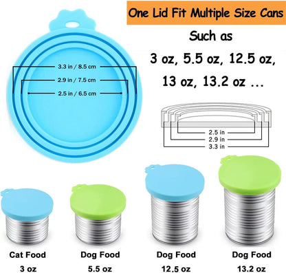Comtim Pet Food Can Cover Silicone Can Lids for Dog and Cat Food(Universal Size,One fit 3 Standard