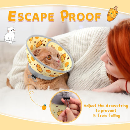 Cat Cone Collar Soft to Stop Licking, Adjustable, Foldable Lightweight Kitten Cones After Surgery
