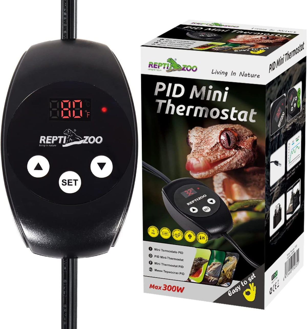 REPTIZOO Dimming Thermostat, PID Temperature Controller with Memory Function, Reptile Thermostat