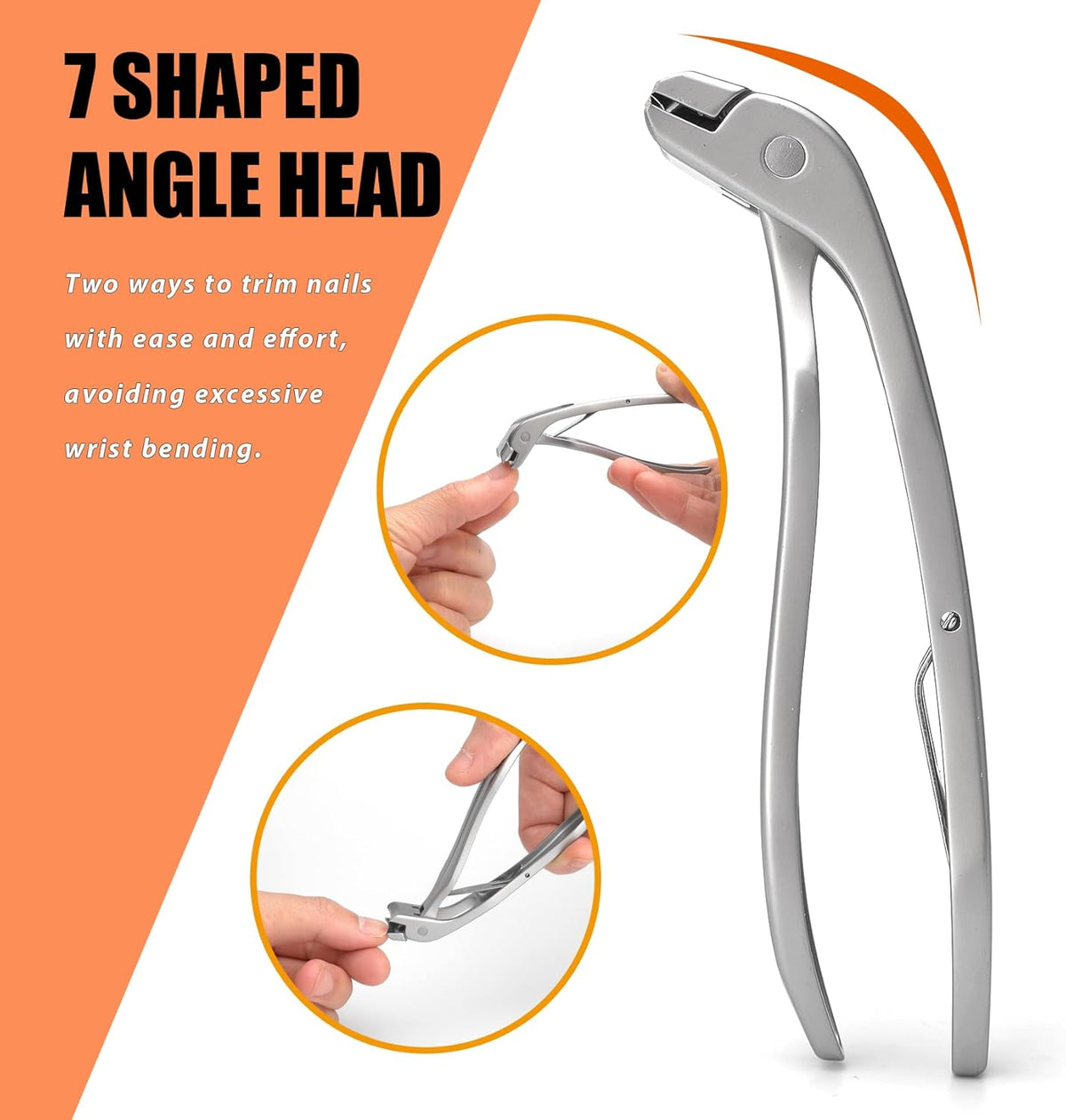 Angled Head Large Toenails Clippers for Seniors, Nail Clipper for Thick Toenails and Fingernails