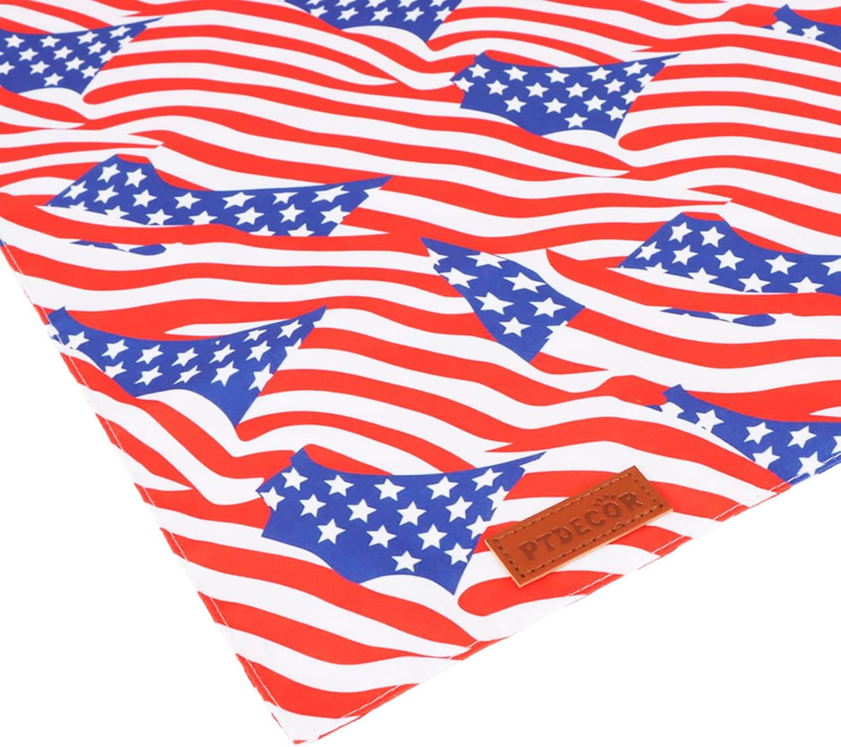 PTDECOR American Flag Dog Bandana 4th of July Dog Scarf Reversible Red Blue Patriotic Bandanas for