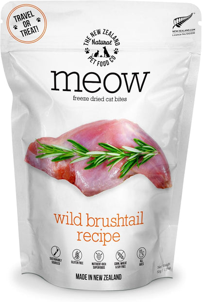 Meow Wild Brushtail Freeze Dried Raw Cat Food, Mixer, or Topper, or Treat - High Protein, Natural