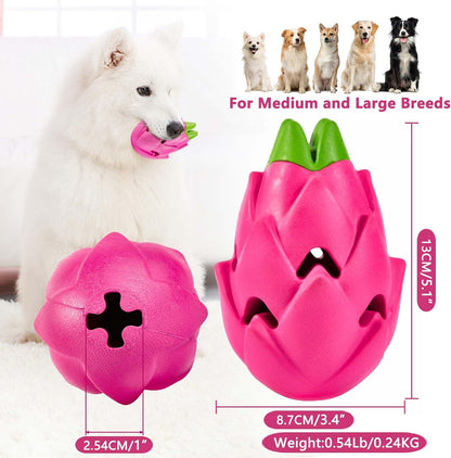AUSCAT Dog Treat Dispensing Toys, Dispensing Puzzle Dog Toy for Aggressive Chewers, Rubber Dog