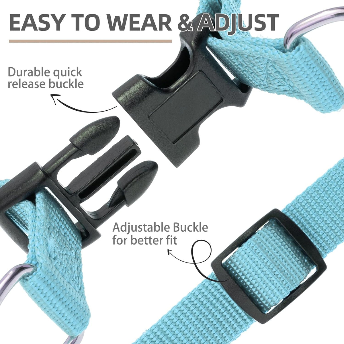 PUPTECK No Pull Dog Harness Soft Adjustable Basic Nylon Step in Puppy Vest Outdoor Walking with ID