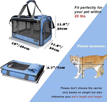 Pet Carrier for Large and Medium Cats, Soft-Sided Pet Carrier for Big Medium Cats and Puppy, Dog