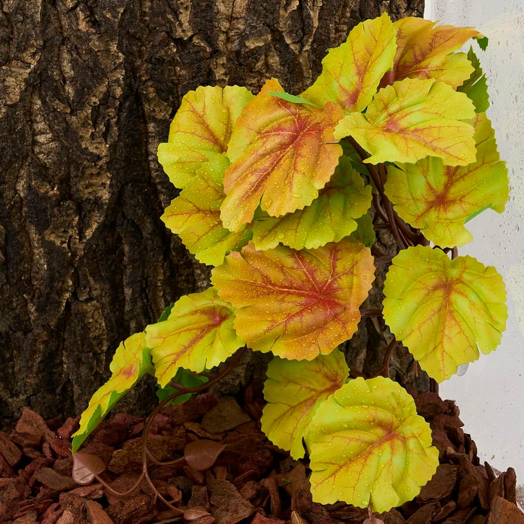 Reptile Plants for Terrarium, Amphibian Habitat Decor Artificial Hanging Plants with Suction Cup
