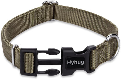 Hyhug Puppy Collar with Quick Release Buckle, Nylon Adjustable Durable Cute Dog Collar for Small
