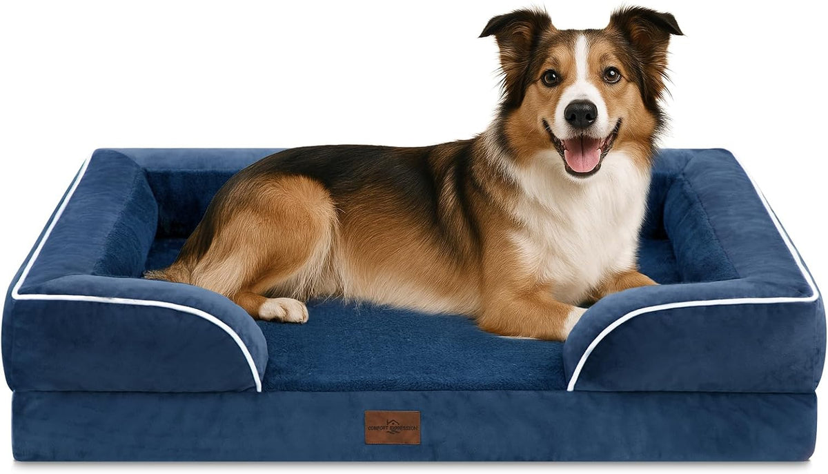 Comfort Expression Large Dog Beds Waterproof Orthopedic Foam Dog Sofa Beds Comfy Pet Bed with