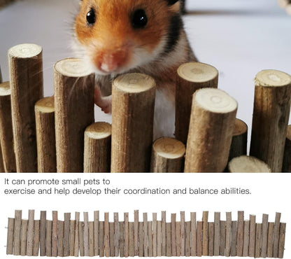 Flexible Hamster Wooden Bridge, 11.8In Hamster Fence, Wooden Sticks for Hamster Cage Decor And