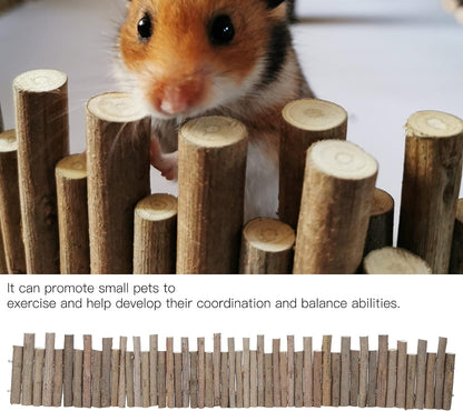 Ejoyous Hamster Wooden Bridge, Wood Ladder Hamster Fence Hideout Cage Bedding Climbing Toys for