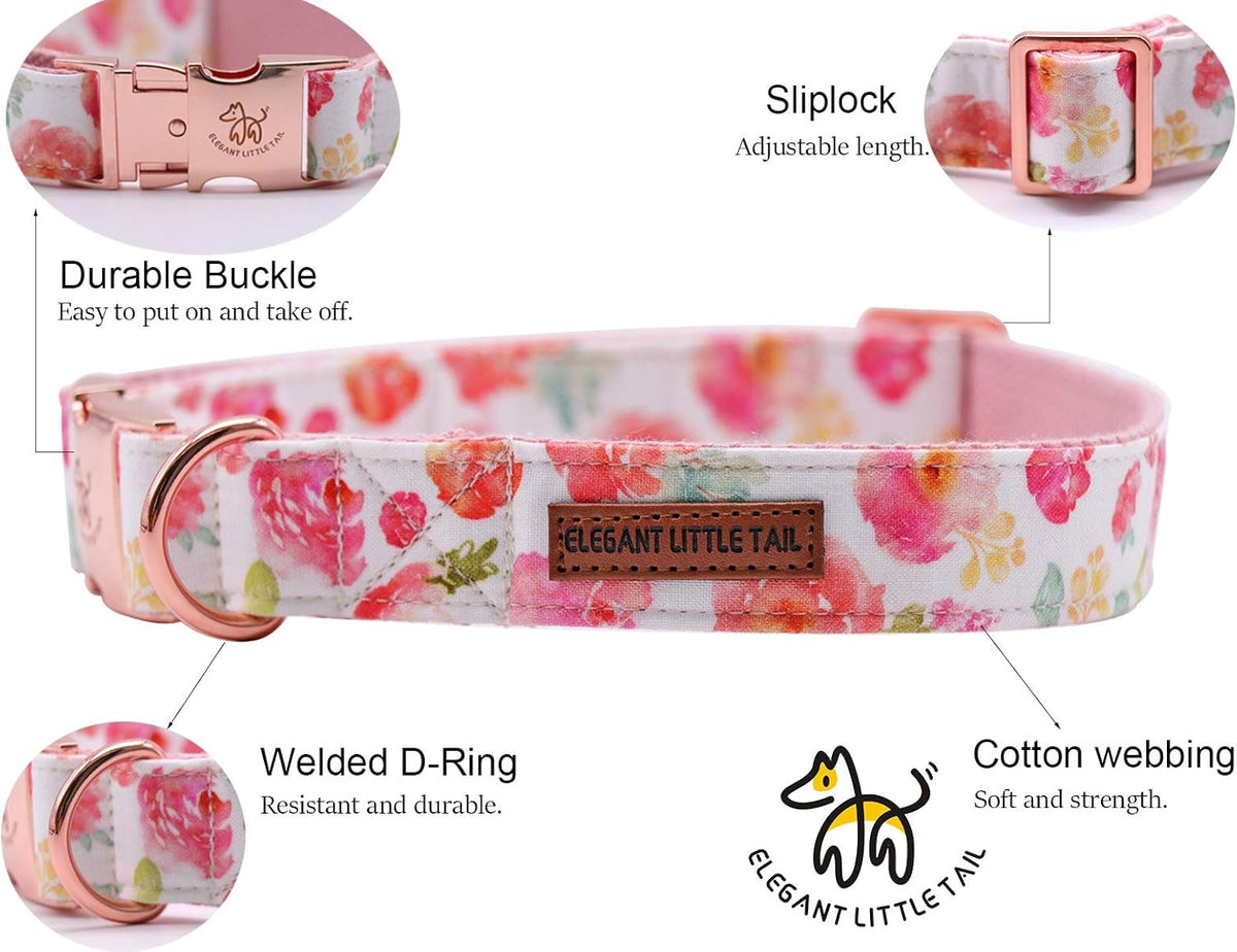 Elegant little tail Dog Collar with Bow, Cotton & Webbing, Bowtie Dog Collar, Adjustable Dog