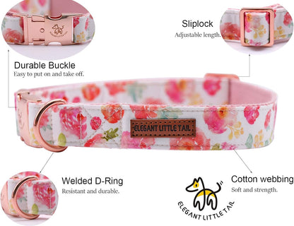 Elegant little tail Dog Collar with Bow, Cotton & Webbing, Bowtie Dog Collar, Adjustable Dog
