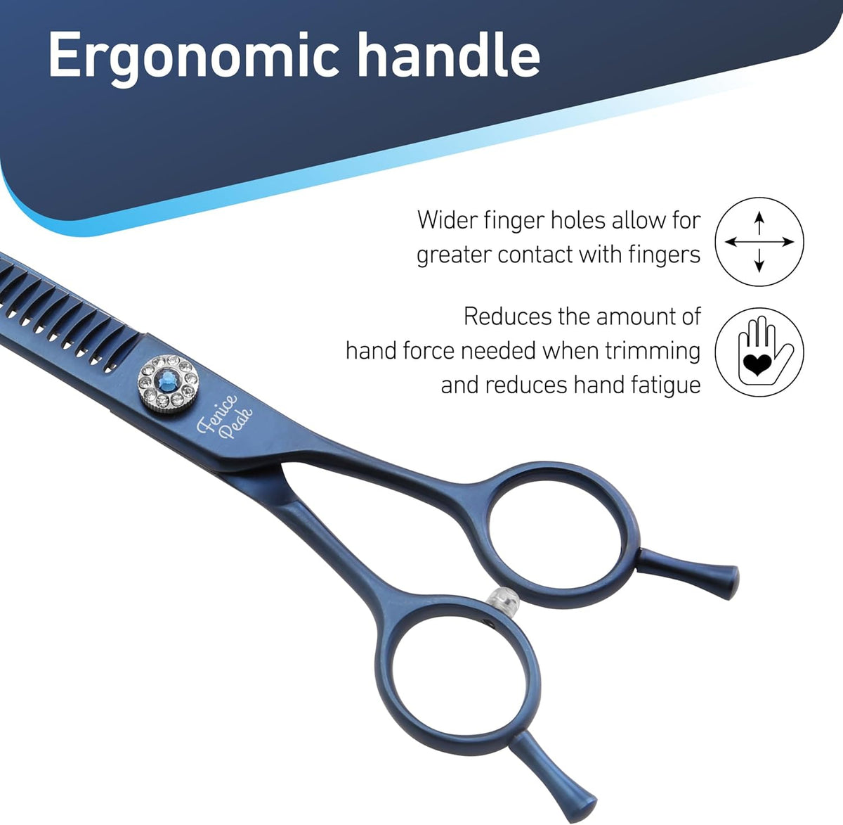 Fenice Peak Professional Dog Grooming Scissors Pet Curved Chunker Shears 7.0'' Extremely Sharp