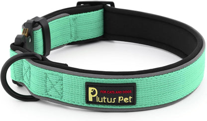 Plutus Pet Tactical Dog Collar, Reflective, Adjustable Heavy Duty Dog Collar, Soft Padded and