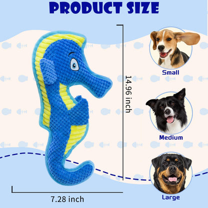 Dog Toy Squeaky Aggressive Durable Dog Toys for Dogs Chew No-Stuffed Dog Toy Interactive Hours of