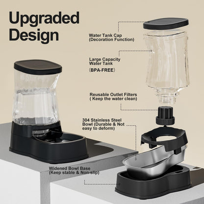Gardner Pet Automatic Dog Water Dispenser Gravity Stainless Steel Water Waterer Feeder, 100%