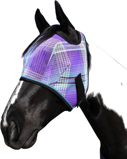Kensington Fly Mask Web Trim Protects Horses Face and Eyes from Bites and Sun Rays While Allowing