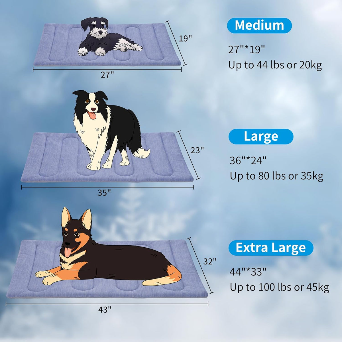 Cooling Mat for Large Dogs - Double-Sided Waterproof & Cool, Portable Dog Cooling Mat for