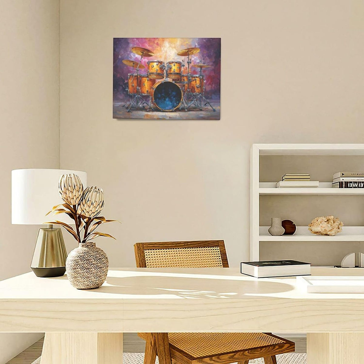 Music Wall Art Graffiti Musical Instruments Canvas Wall Decor Drum Pictures Painting Print Artwork