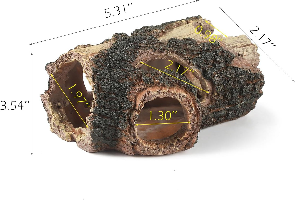 IBWell Aquarium Wood Fish Tank Decorations，Resin Fake Logs Terrarium DÉCor, Reptile Hide Aquarium