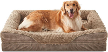 INVENHO Orthopedic Dog Beds Large Sized, XL Washable Egg-Crate Memory Foam Dog Couch with Washable