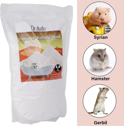 DR.DUDU Hamster Bath Sand, 2.8lb Dust Free Desert Sand or Potty Litter Sand for Hamster Chinchillas