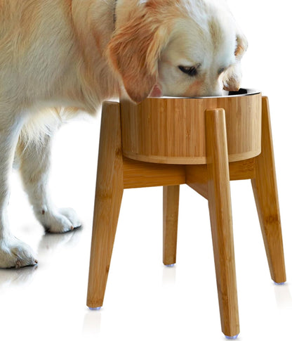 Elevated Dog Bowls for Large Breed - (15-Inch Tall, 74-oz Cap), Deter Ants and Bugs - Raised Single