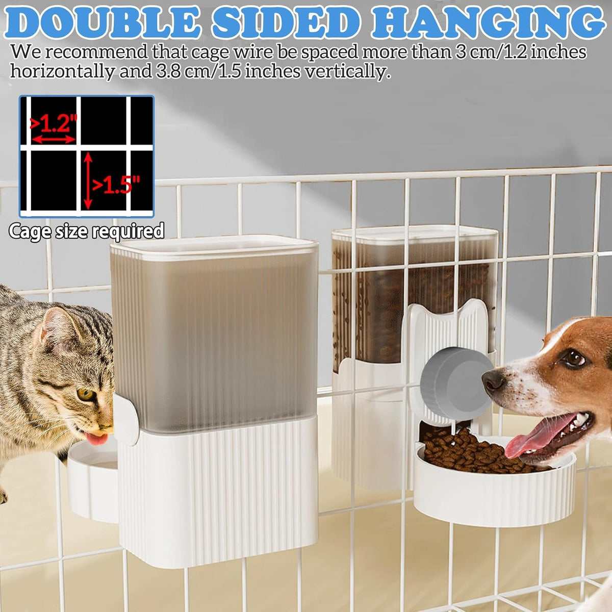 kathson Rabbit Gravity Auto Feeder Set 35oz Hanging Automatic Food Water Dispenser Cage Automatic