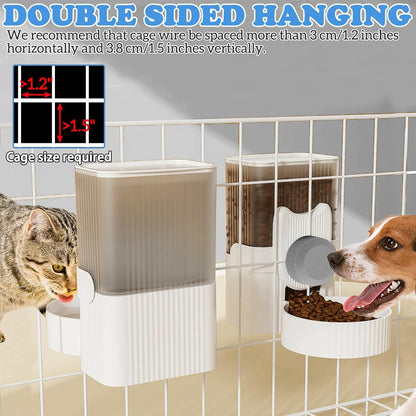kathson Rabbit Gravity Auto Feeder Set 35oz Hanging Automatic Food Water Dispenser Cage Automatic