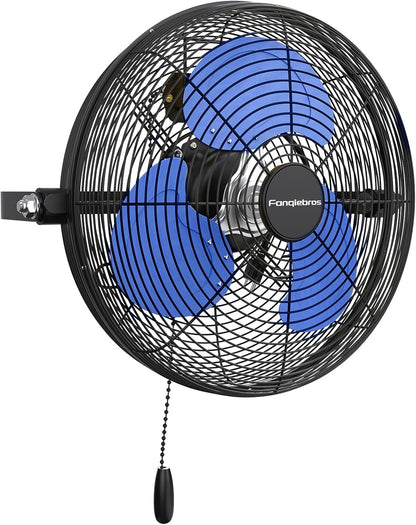 12 IN High Velocity Wall Mount Fan, 3 Speed Industrial Wall Fan with Sealed Motor, 2500 CFM