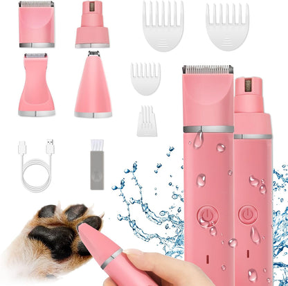 Dog Grooming Clippers Kit-Electric Rechargeable Cat Trimmer Tools-Cordless Quiet Pet Nail Paw