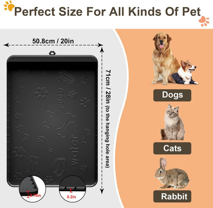 Dog Food Mat - Silicone Dog Mat for Food and Water - 28" x 20" Pet Feeding Mats with Residue